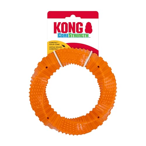 KONG CoreStrength Dog Toy – Ring – Durable Tough Chew Toy for Medium & Large Dogs – Textured Dental Chew for Teeth & Gums – Fetch & Interactive Play - color: Ring