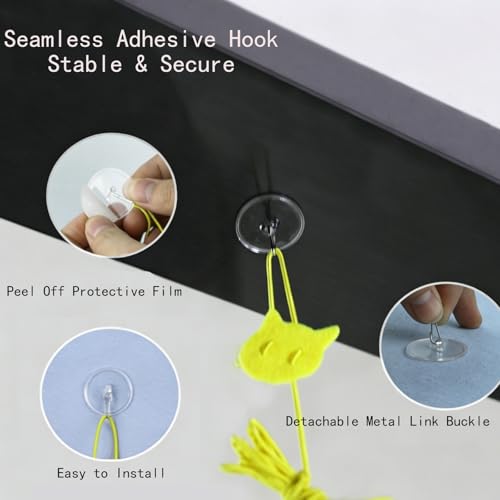 5-Piece Hanging Door Cat Toys for Indoor Cats - Interactive Retractable Elastic Cat Teaser Toys with Suction Cup, Assorted Plush Toys for Kitten Boredom Relief, Exercise and Hunting Instinct