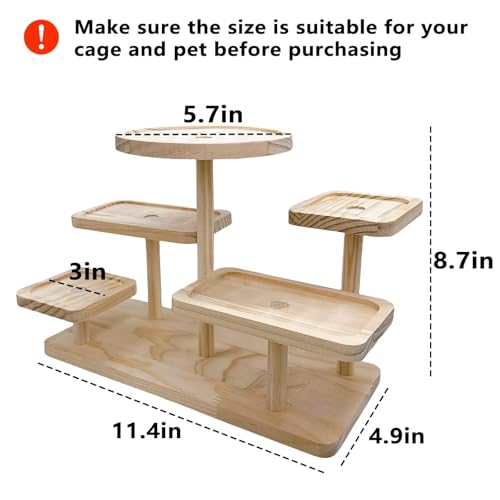 Wood Hamster Platform Rat Climbing Toys for Gerbil Hamster Cage Accessories - size: Large
