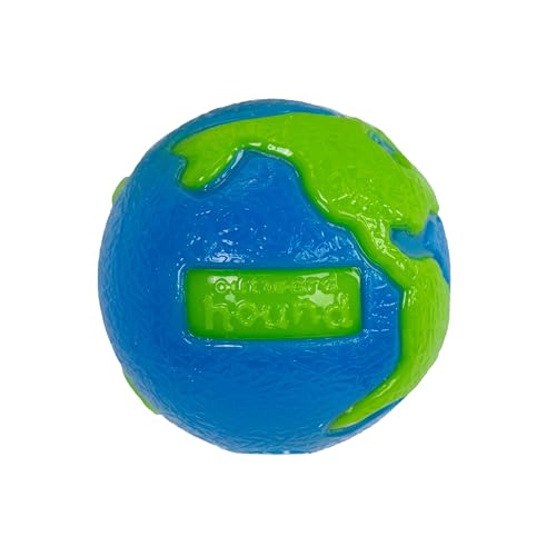 Outward Hound by Planet Dog Orbee-Tuff Planet Ball Blue/Green Treat-Dispensing Dog Toy, Small