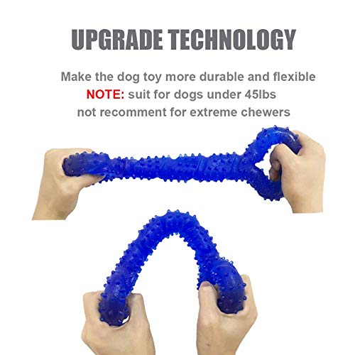 LECHONG Durable Dog Chew Toys 13 Inch Bone Shape Extra Large Dog Toys with Convex Design Strong Tug Toy for Aggressive Chewers Medium and Large Dogs Tooth Cleaning - color: Blue