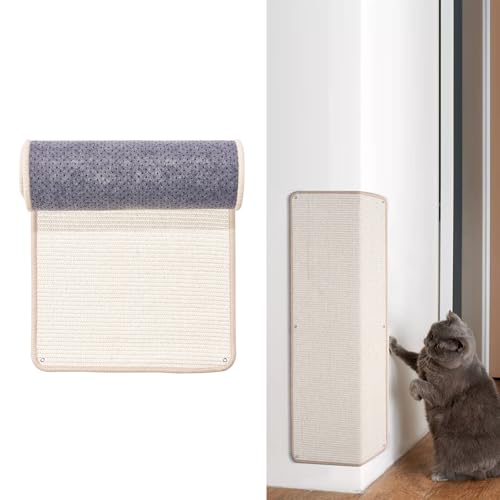 Uranshin Natural Sisal Cat Wall Climbing Carpet, Wall Scratcher Mat Pad - color: White, size: 39.3"Lx15.7"W, 1PC