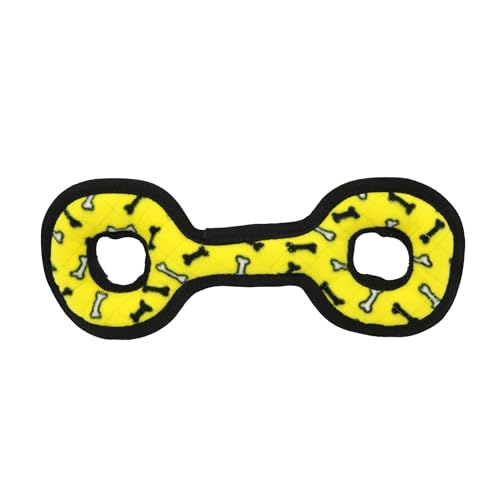 TUFFY® : TugOWar Dog Toy: Ultra Durable Plush Toy with Multiple Layers & Reinforced Seams, Washable and Floats, Original Construction - color: Yellow Bone TugOWar