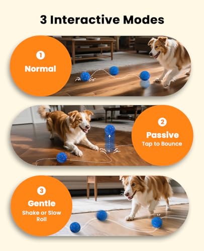 Xeuch Smart Interactive Dog Toy Balls, Automatic Moving Ball for Medium and Large Dogs, ETPU New Material, Motion Activated Rolling & Rotating Bouncy Toys for Dog Enrichment & Stimulation - color: Deep Blue