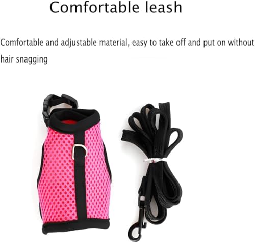 Rabbit Harness with Leash Set Escape Proof, Soft Bunny Mesh Vest Black XL - color: Black, size: XL (Neck:7"-11.5" Chest:9.8"-15.7")