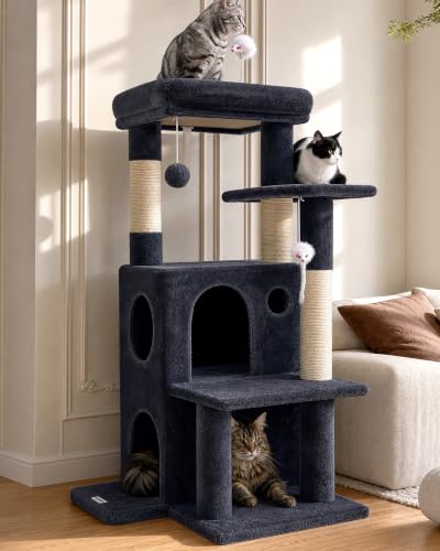 Globlazer Cat Tree Tower for Indoor Cats Large Adult, FC50, Dark Grey - color: Dark Grey, size: XL