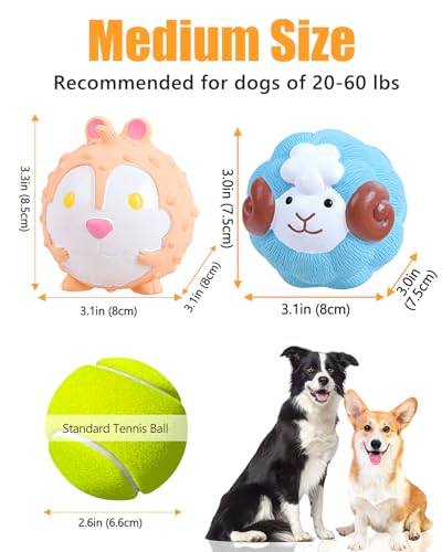 Dog Toys Squeaky, Interactive Latex Rubber Cute Animal Pet Toy Pack Squeak Balls for Puppy Small Medium Breed Dogs - style: Sheep, Hamster