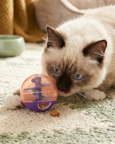 Pet Supplies Cat Leakage Toy Cat Food Dispensing Puzzle Ball, Durable and Bite-Resistant, Designed to Entertain Catsy Pet Supplies BLC689-04 - color: Purple
