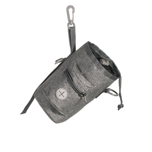 Dog Treat Pouch with Drawstring, Treat Pouches for Pet Training, Dog Training Treat Pouch Built-in Poop Bag Dispenser, Pet Training Walking and Rewarding Holder (Gray) - color: Gray