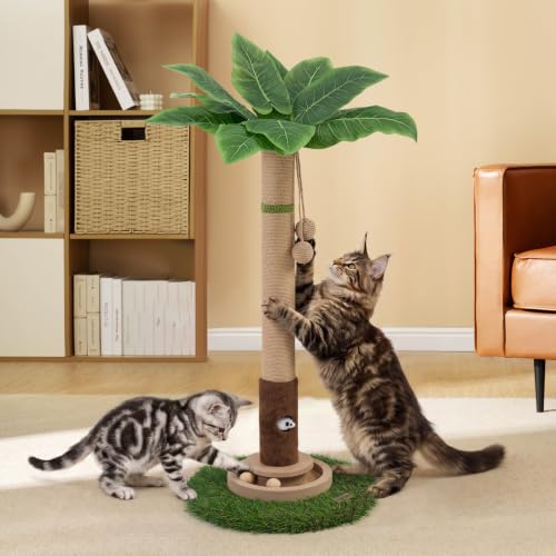 Woochpet Tall Cat Scratching Post,Cat Toys,Cat Scratcher Tree for Large Cat - color: Green