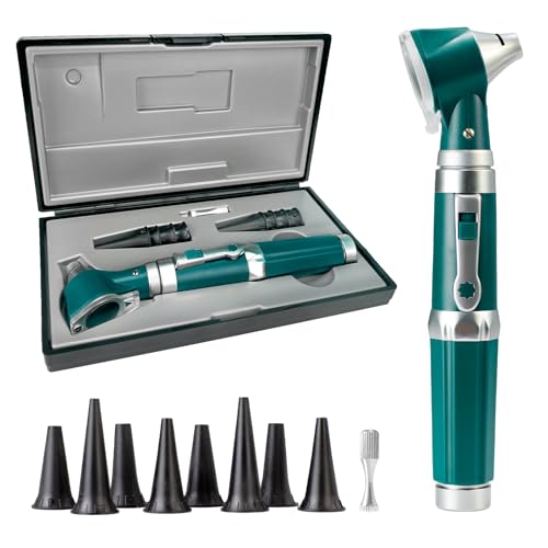 Scian Otoscope - Ear Scope with Light, Ear Infection Detector and Pocket Ear Checker Kit with 3X Magnify Lens, Suitable for Kids, Adults, Doctors, Pets(Green) - color: Green