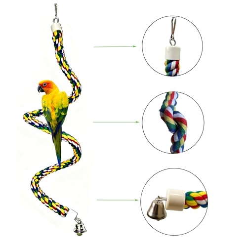 Bird Rope Perch & Birds Swing Set, 40''/60''/79''