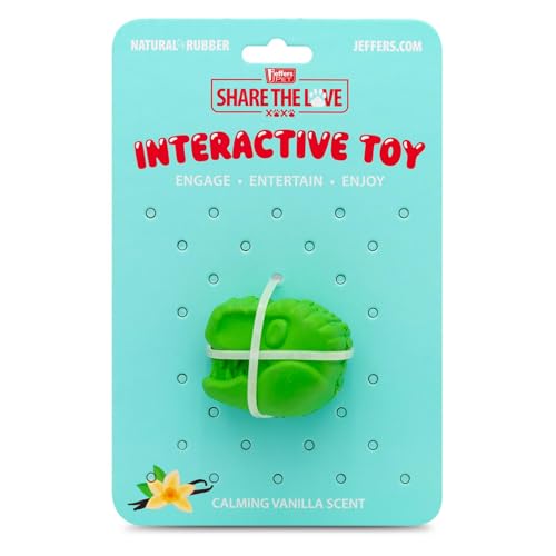 Jeffers Pet Natural Rubber Dog Chew Toy – T-rex Shape, Small - Treat Dispensing, Vanilla Scent, Durable, Non-Toxic, Dishwasher Safe, Interactive Fetch & Tug Toy, Dental Play - Perfect for Training - color: Green, size: Small