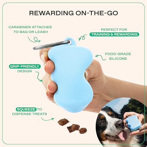 Springland Silicone Dog Training Treat Pouch for Leash, Sky Blue - color: Sky Blue