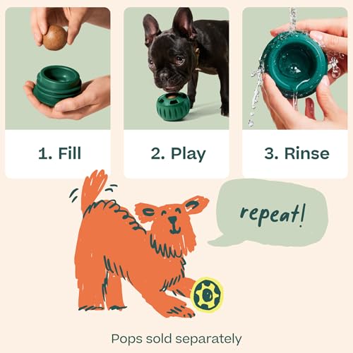 WOOF Pupsicle Interactive Dog Ball Toy for Dogs Small 10-25 lbs - Green - color: Green, size: Small