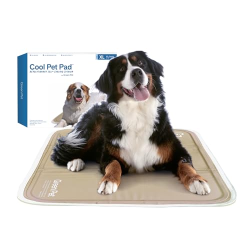 The Green Pet Shop Cool Pet Pad - Extra Large, Iced Latte - Self-Cooling, Pressure Activated Mat for Dogs & Cats from 80+ lbs - Non-Toxic Gel, No Water Needed - color: Iced Latte, size: X-Large
