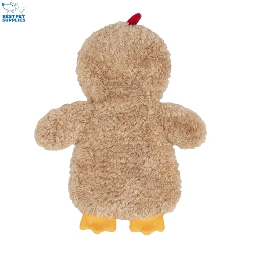 Best Pet Supplies Interactive Squeaky Dog Toy - Baby Chicken, Khaki - color: Crinkle Chicken (Khaki), size: Large
