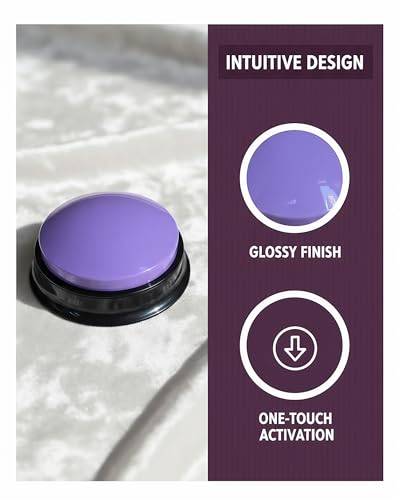 Dog Talk Buttons Voice Recording Button for Communication and Pet Training 30-Second Record & Playback Talking Button for Study, Office, Family, and Kids (Purple, one) - color: purple