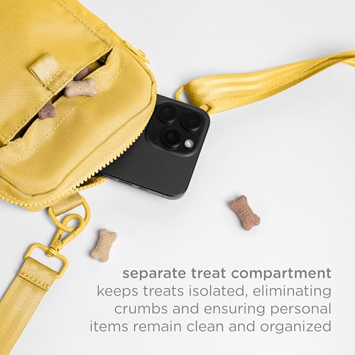 Ubbi Dog Treat Pouch for Training & Walking, Yellow - color: Yellow