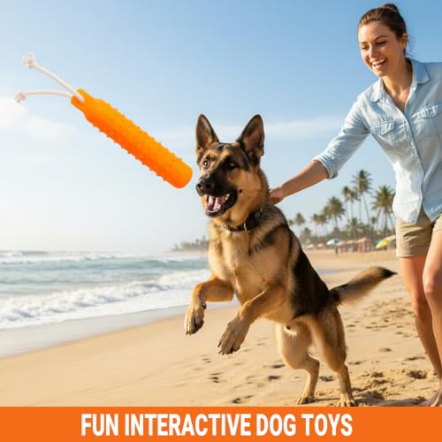 Dog Water Toys, Interactive Floating Bumper Fetch Pet Toy Dummy - color: orange