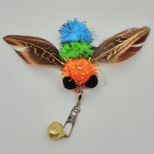 miwoowim 6PCS Bee Feather Cat Wand Refills, Interactive Teaser Replacements - color: 6 yellow bees