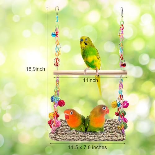 Bird Swing Toys Coolrunner Bird Hammock Bed Hanging Swing Nest Cotton