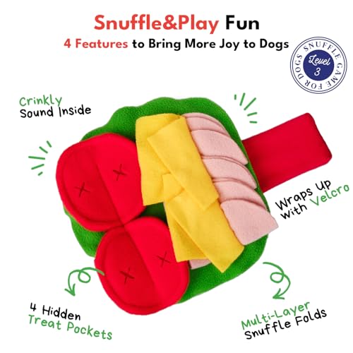 CHEWFFON Interactive Snuffle Dog Toy, Enrichment Treat Hiding Puzzle - style: Burrito