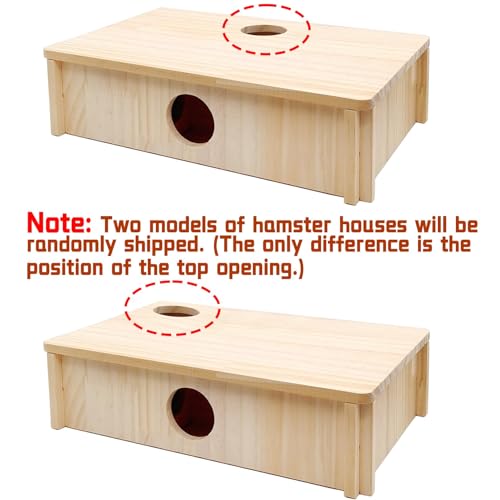 Kathson Multi-Chamber Hamster Tunnel House Maze: 2 Entrance 6 Rooms Hideout - color: Natural wood Hamster Maze House