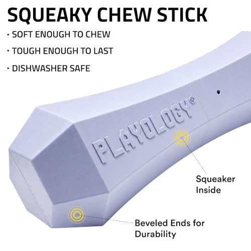 Playology Squeaky Chew Stick - Scented Dog Toy - Jumbo, Lamb Scent - size: Jumbo, style: Lamb