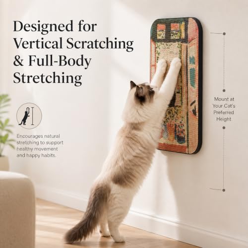 Cat Wall Scratcher, Art Cat Scratching Board for Indoor Cats - color: The Open Window