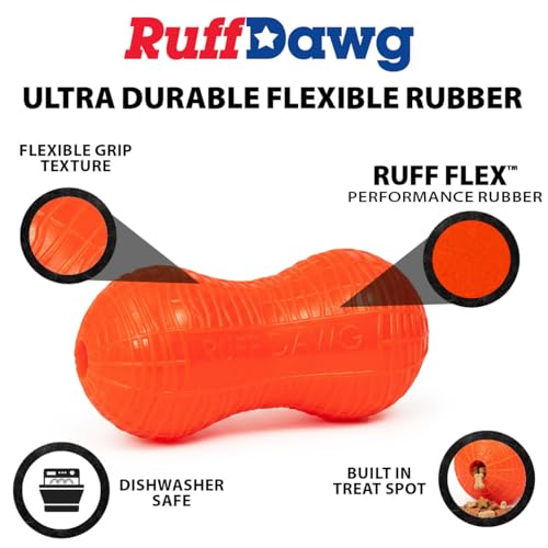 Ruff Dawg Ruff-Flex Weenut Treat-Fillable Dog Toy, SM, Green - color: Green, size: SM – 4.65"