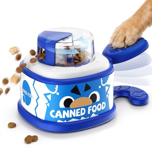 Dog Treat Dispenser Toy, Interactive Dog Enrichment Toy with Adjustable Food Opening, Step & Spin Puzzle Feeder for Mental Stimulation, Non-Slip Slow Feeder Toy for Small & Medium Dogs