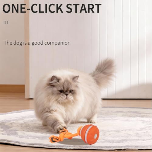 Interactive Dog Toy, Automatic Rolling Ball with Bird Sound, 3 Mode Pet Toy - color: P06-1 Orange