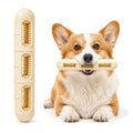 Bite and Brush Dog Chew Toy, Natural Rubber Durable Stuffable Dog Toy for Small & Medium Dogs, Teeth Cleaning Chew with Grooves, Interactive Treat Toy to Keep Dogs Busy (1, Yellow) - color: Yellow