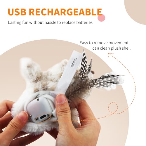 Gigwi Flappy Bird Cat Toy For Indoor Cats, Rechargeable Lifelike Sandpiper Interactive Flapping Bird Cat Toy Tweet, Flapping Wings & Lively Chirping, Catnip Toys For Kitten, Touch Activated (Princess) - color: Princess
