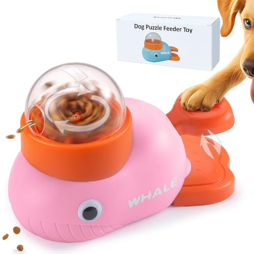 Interactive Dog Toys & Cat Toys for Indoor Cats, Dog Puzzle Toy Slow Feeder Bowl, Puppy Enrichment Toys, Interactive Cat Toys, Dog Feeder Puzzle Toy for Smart Dogs to Keep Them Busy - color: Whale-Pink