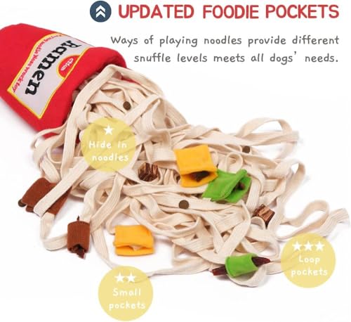CHEWFFON Dog Puzzle Toy, Interactive Treat Hiding Enrichment Crinkle Toy - style: Ramen Cup