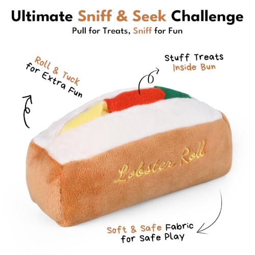CHEWFFON Lobster Roll Snuffle Dog Toy, Interactive Nose Work Puzzle - style: Lobster Roll