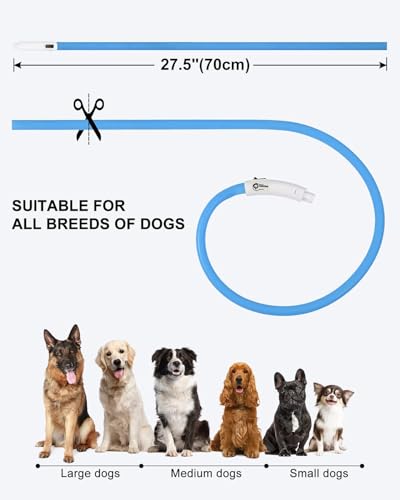Joytale Light Up Dog Collar, LED Silicone Cut-to-Fit Rainproof, Blue - color: Blue