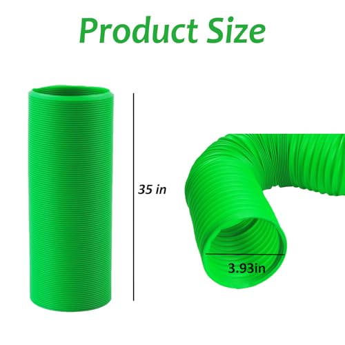 PINVNBY 2 Pcs Plastic Hamster Tunnel Toys,Guinea Pigs Folding Tube Collapsible Ferret Tubes Small Animal Exercising Training Tunnels for Gerbils Rats Mice Ferrets(Green) - color: 【Green】