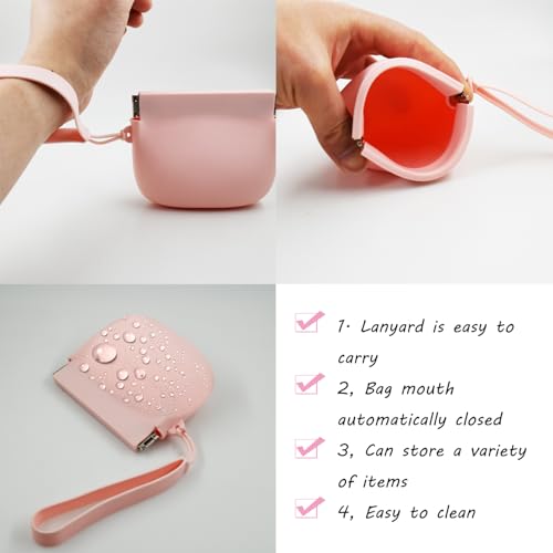 Silicone Dog Treat Pouch Portable Snack Pouch (Pink & Grey) - color: Pink & Grey