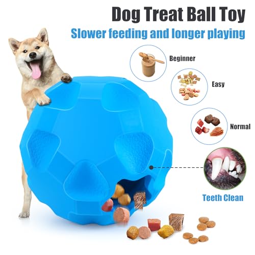 Rubber Treat Dispensing Cognitive Dog Toys for Aggressive Chewers Breed - color: Blue