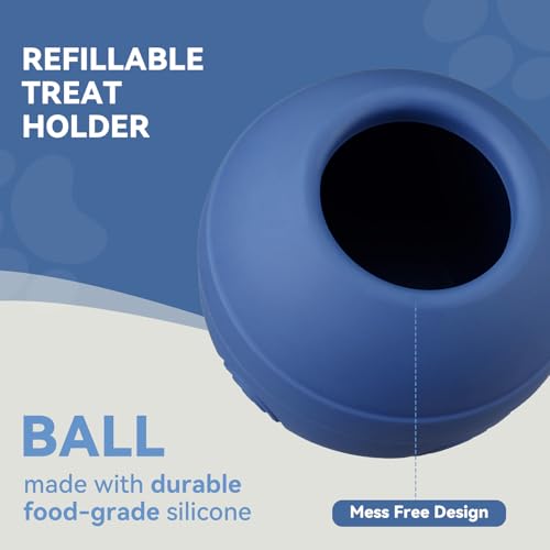 Long-Lasting Interactive Dog Lick Toy, Stuffable Dog Enrichment to Keep Dogs Busy, Wobbly Treat Dispensing Freezable Chew Toys, Food-Grade Safe (Dark Blue,L) - color: Dark Blue, size: L
