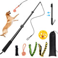 Flirt Pole for Dogs, 40" Extendable Aluminum Teaser Pole with 4 Lures - size: 40"(102cm)