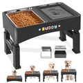 Decflow 2-in-1 Elevated Dog Bowls with 4 Height Adjustable Raised Stand - color: 2-in-1 Light Black