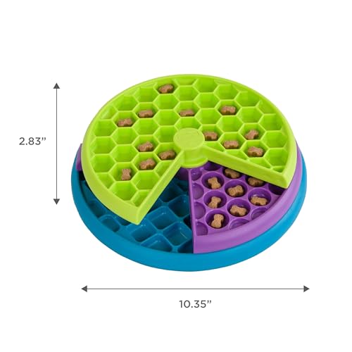 Outward Hound Nina Ottosson Lickin’ Layers 3-in-1 Dog Toy Treat Puzzle, 10" - color: Lickin Layers (Green, Purple, Blue)