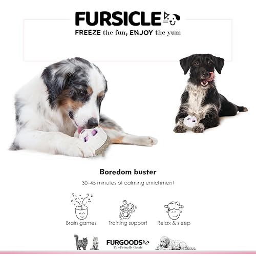 FURSICLE Frozen Dog Treat Toy Ball | Interactive Enrichment Dispenser & Silicone Mold to Freeze Yogurt Treat | Freezable Ice Licking Feeder Keeps Dogs Busy & Calm | Mental Stimulation & Boredom Buster - color: Fursicle - Orgininal