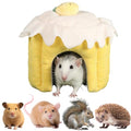 Cozy Warm Guinea Pig Hideout Soft Small Pet Cave House Cake Shape (Yellow,S) - color: Yellow, size: S