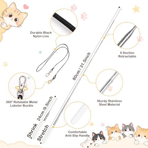10PCS Interactive Cat Toys Feather Toy for Indoor Cats Kitten Adult