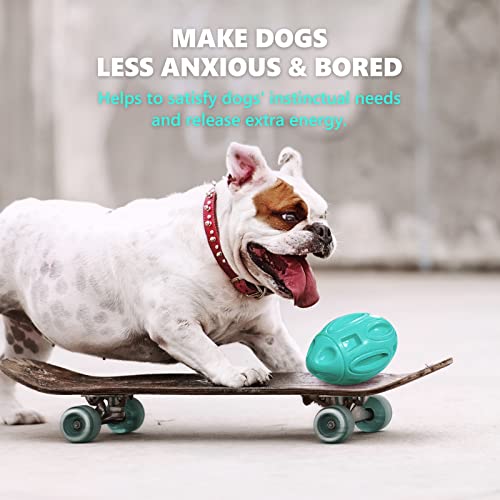 EASTBLUE Dog Toys for Aggressive Chewers, Indestructible Squeaky Football - color: Teal